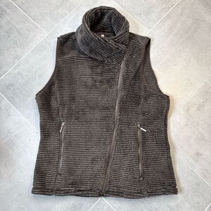 Mountain Khakis MK Wanderlust Fleece Vest Brown Large Wrap Collar Zip Pockets